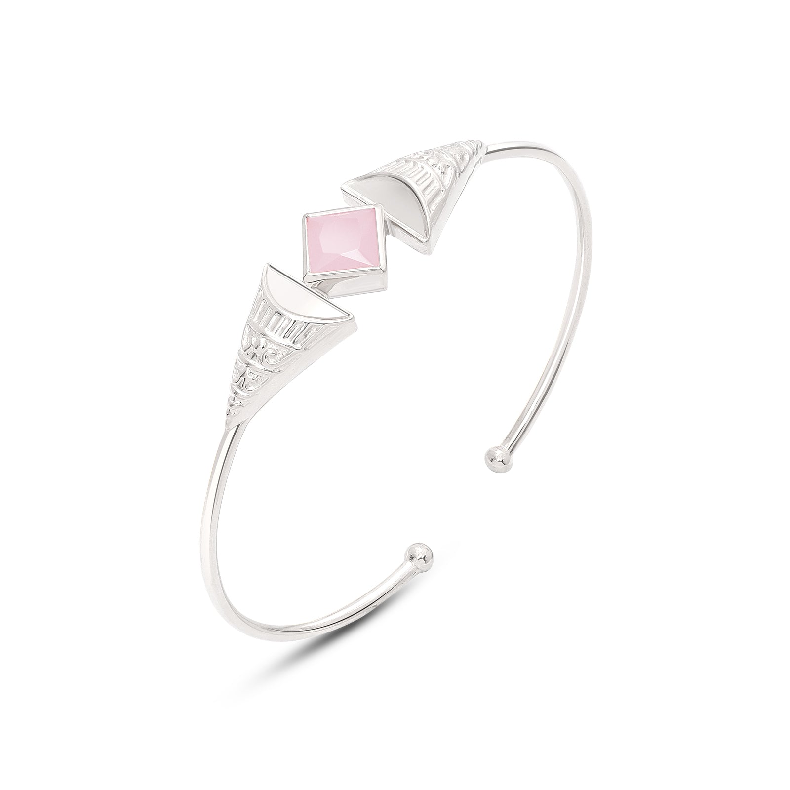 893 - Pure Silver Bracelet &#8211; Enchantment of Pink Opal Dreams