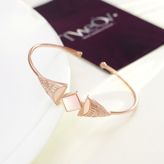 Pure Silver Bracelet for Men &amp; Women - Pure Silver rose gold plated Bracelet &#8211; Enchantment of Pink Opal Dreams