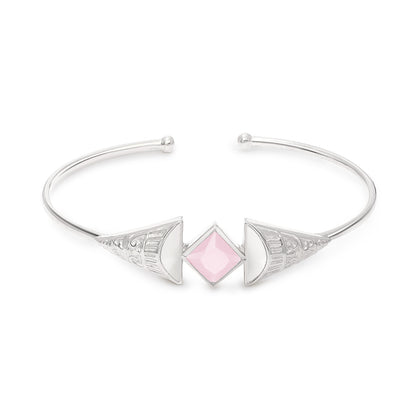 860 - Pure Silver Bracelet &#8211; Enchantment of Pink Opal Dreams