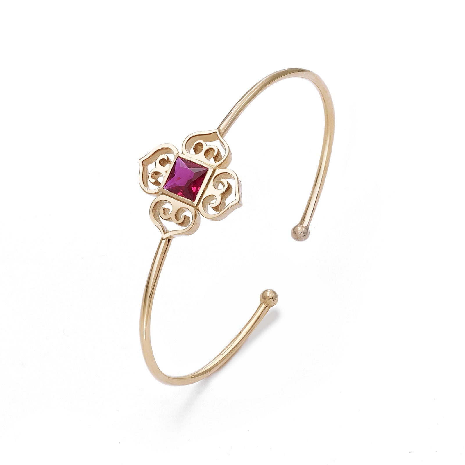 446 - Pure Silver Bracelet &#8211; Eternal Elegant of Pink Ruby