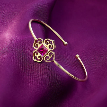 Pure Silver Bracelet for Men &amp; Women - Pure Silver Bracelet &#8211; Eternal Elegant of Pink Ruby