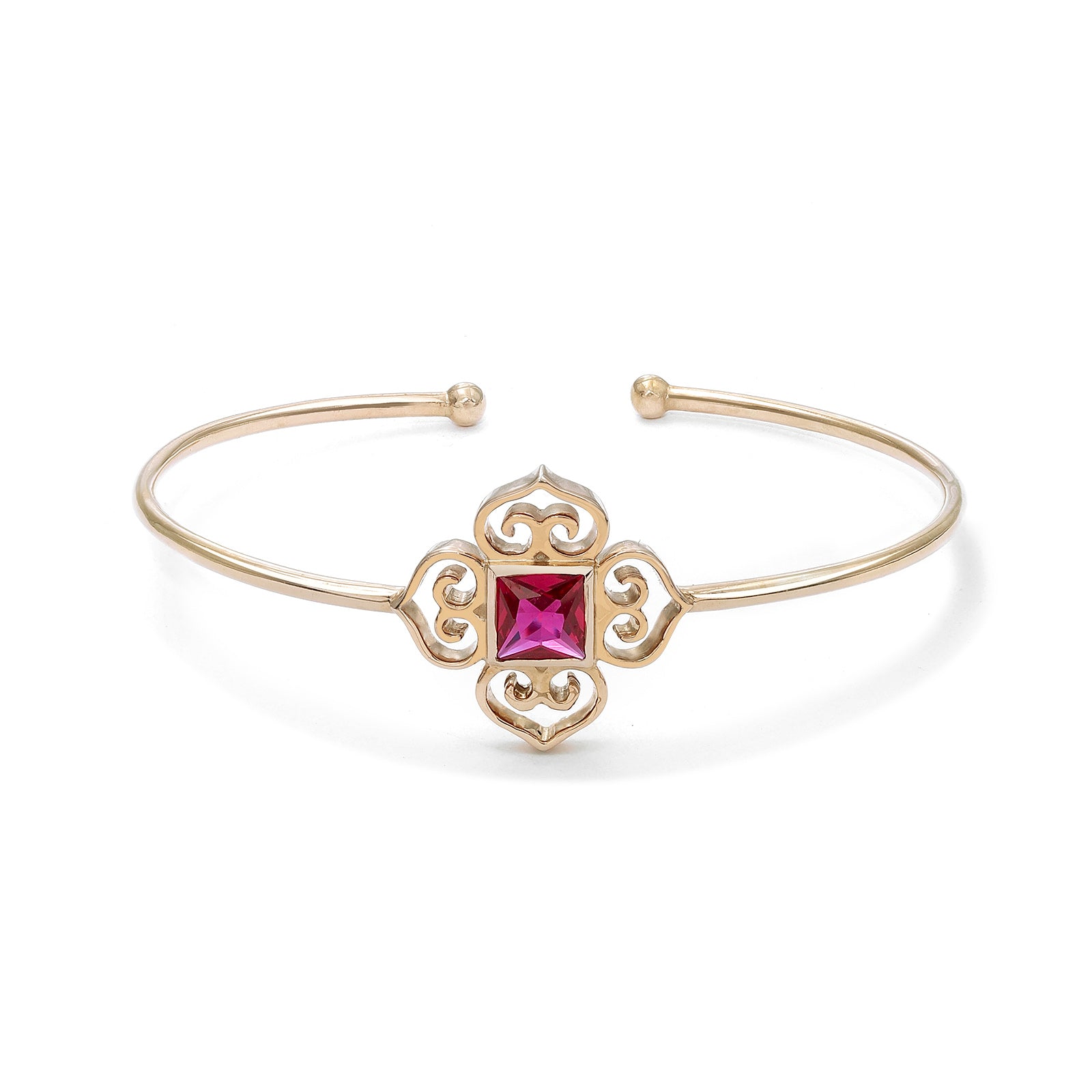 747 - Pure Silver Bracelet &#8211; Eternal Elegant of Pink Ruby