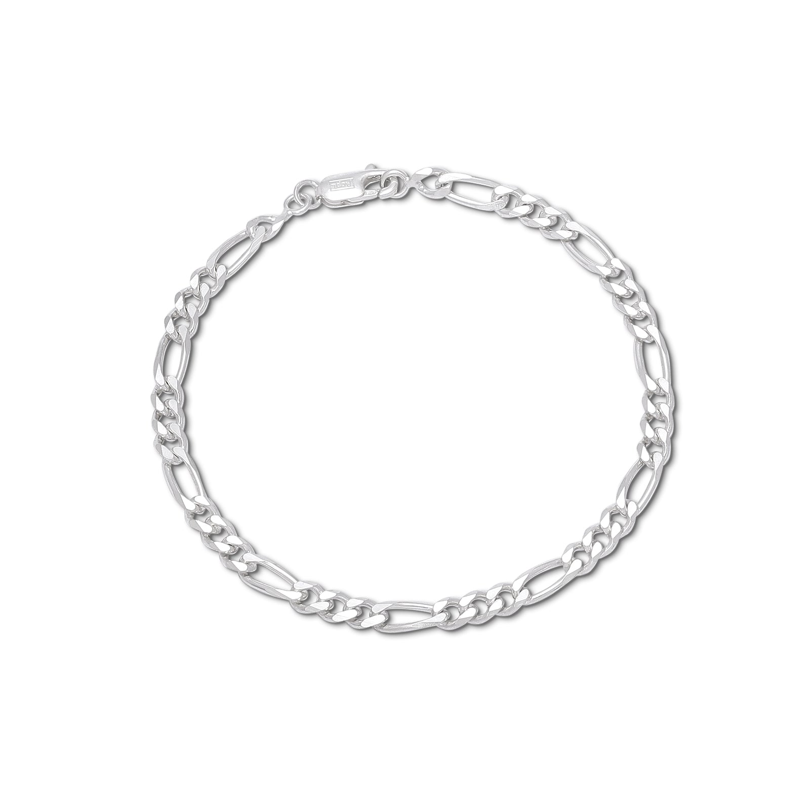 Mens Silver Jewellery - Pure Silver Bracelet &#8211; Figaro Elegant Model For Men