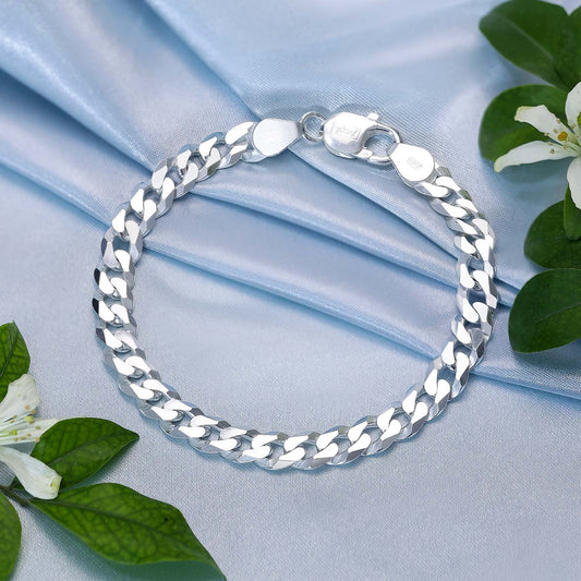 Mens Silver Jewellery - Pure Silver Bracelet &#8211; Luxe Cuban Link Model