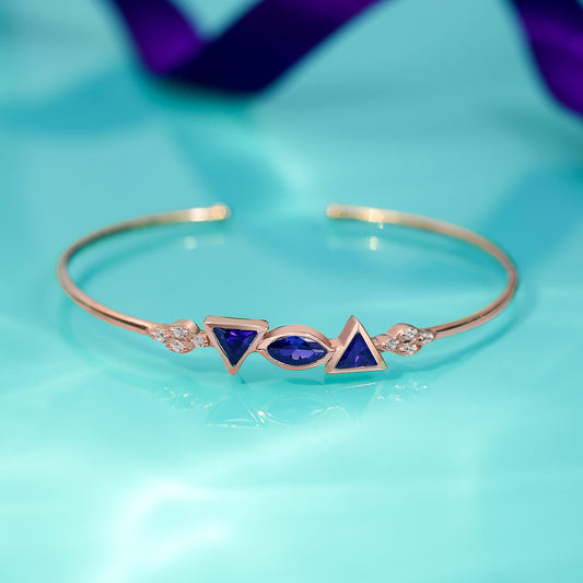 Pure Silver Bracelet for Men &amp; Women - Pure Silver Bracelet for Women &#8211; Radiant Rose Gold With Blue Sapphire