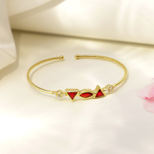 Pure Silver Bracelet for Men &amp; Women - Pure Silver Bracelet &#8211; Radiant Gold plated With Red Garnet