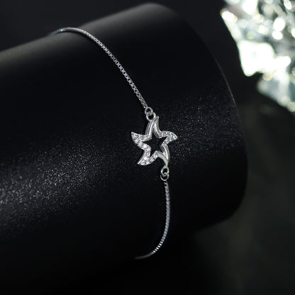 Silver Bracelets - Pure Silver Bracelet &#8211; Stellar Glow With Star Charm