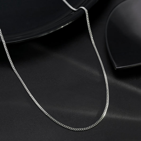 Silver Rings - Pure Silver Chain &#8211; Bold Curb Silver Chain for Men