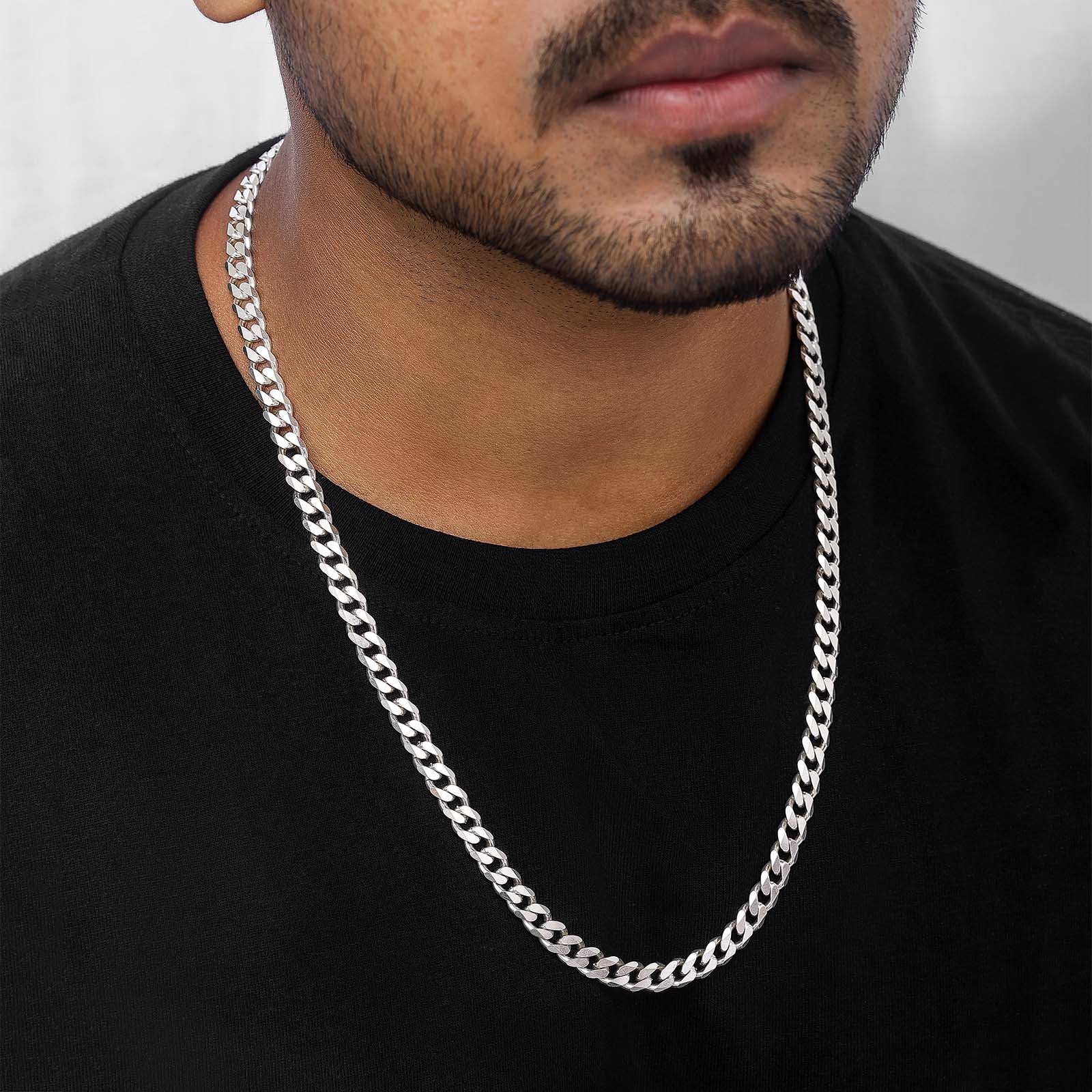 Silver Chains - Pure Silver Chain &#8211; Cuban Link in Timeless Elegance