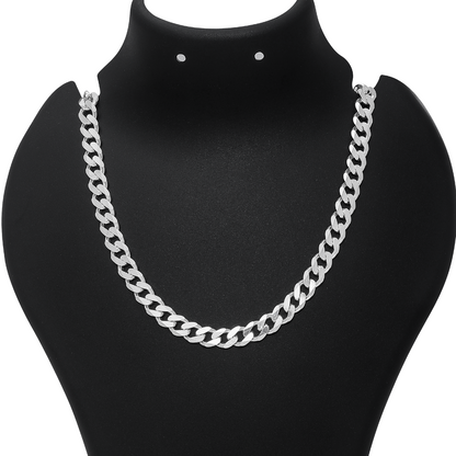 Silver Chains - Silver Chain for Men &#8211; Matte Finish Curb Chain