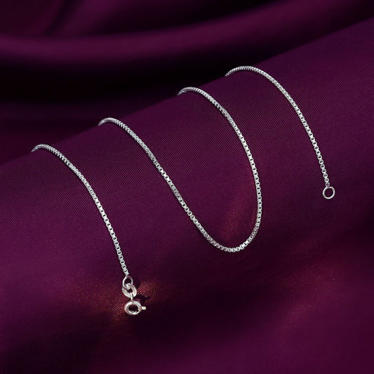 Silver Chains - Pure Silver Chain &#8211; Timeless Box Link Chain Model