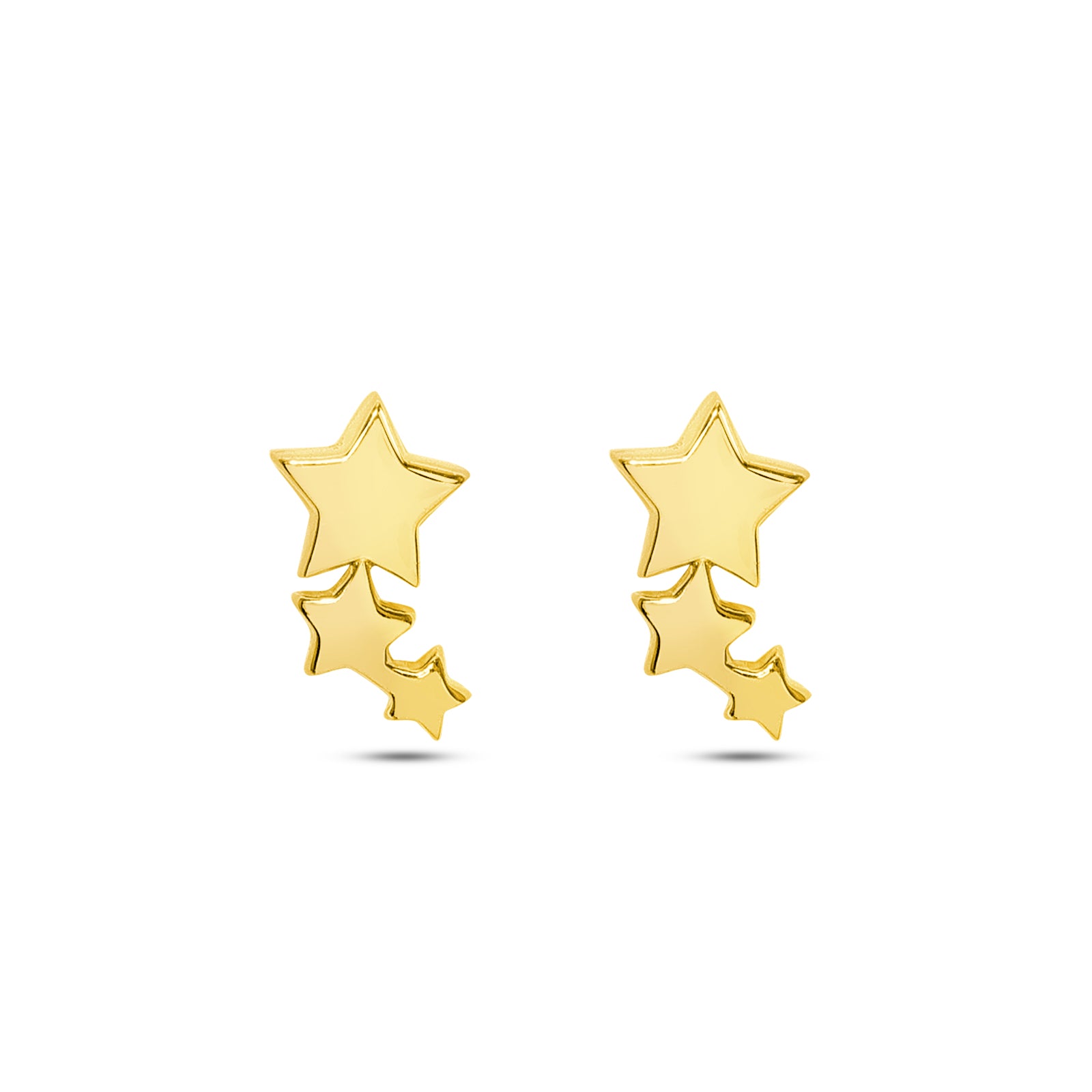 Uncategorized - Pure Silver Earrings: Elegant Gold Star Earrings