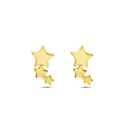 Uncategorized - Pure Silver Earrings: Elegant Gold Star Earrings