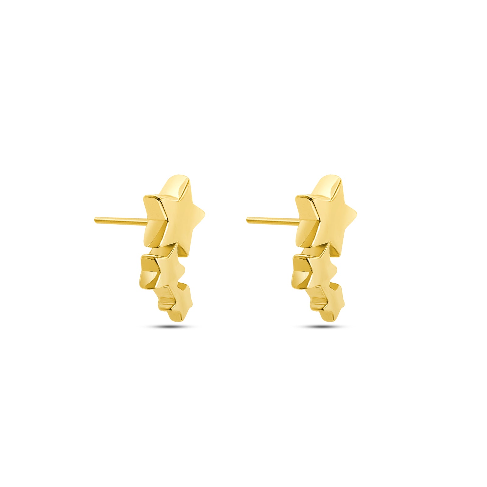 Uncategorized - Pure Silver Earrings: Elegant Gold Star Earrings