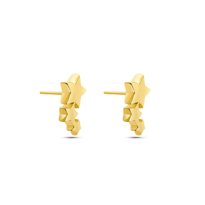 Uncategorized - Pure Silver Earrings: Elegant Gold Star Earrings