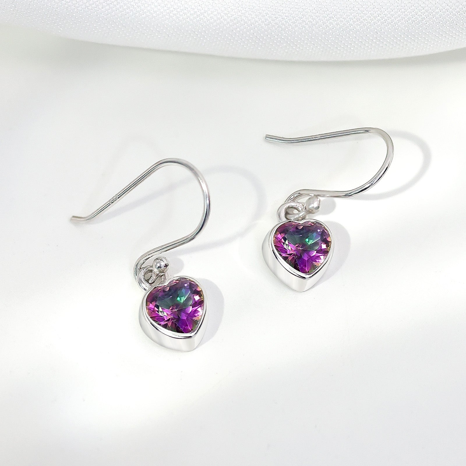 Uncategorized - Pure Silver Earrings &#8211; Heart of Topaz Magic