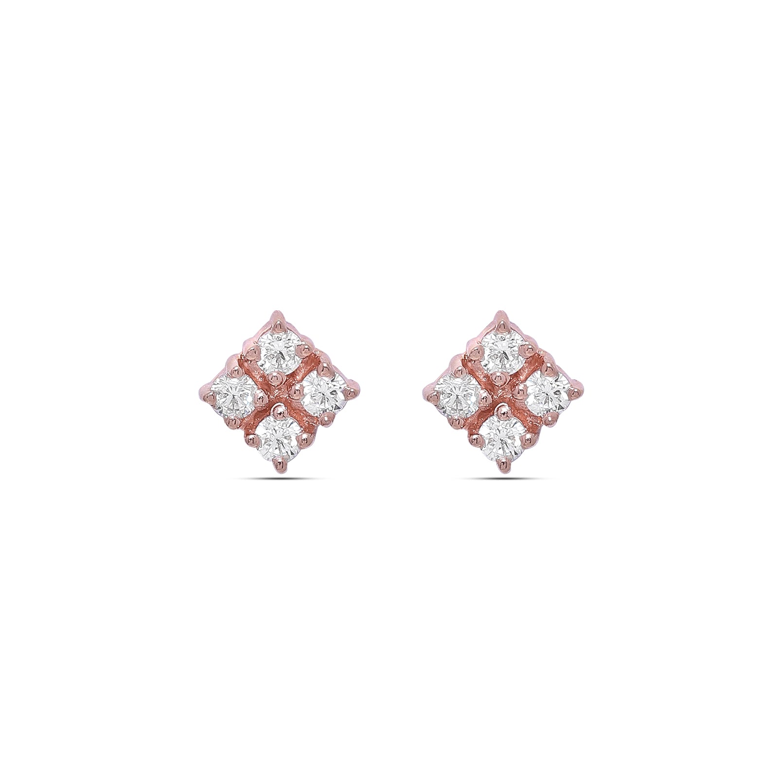 Silver Earrings - Pure Silver Earrings &#8211; Quartet of CZ Brilliance