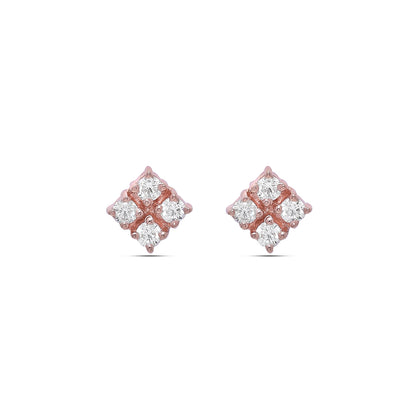 Silver Earrings - Pure Silver Earrings &#8211; Quartet of CZ Brilliance