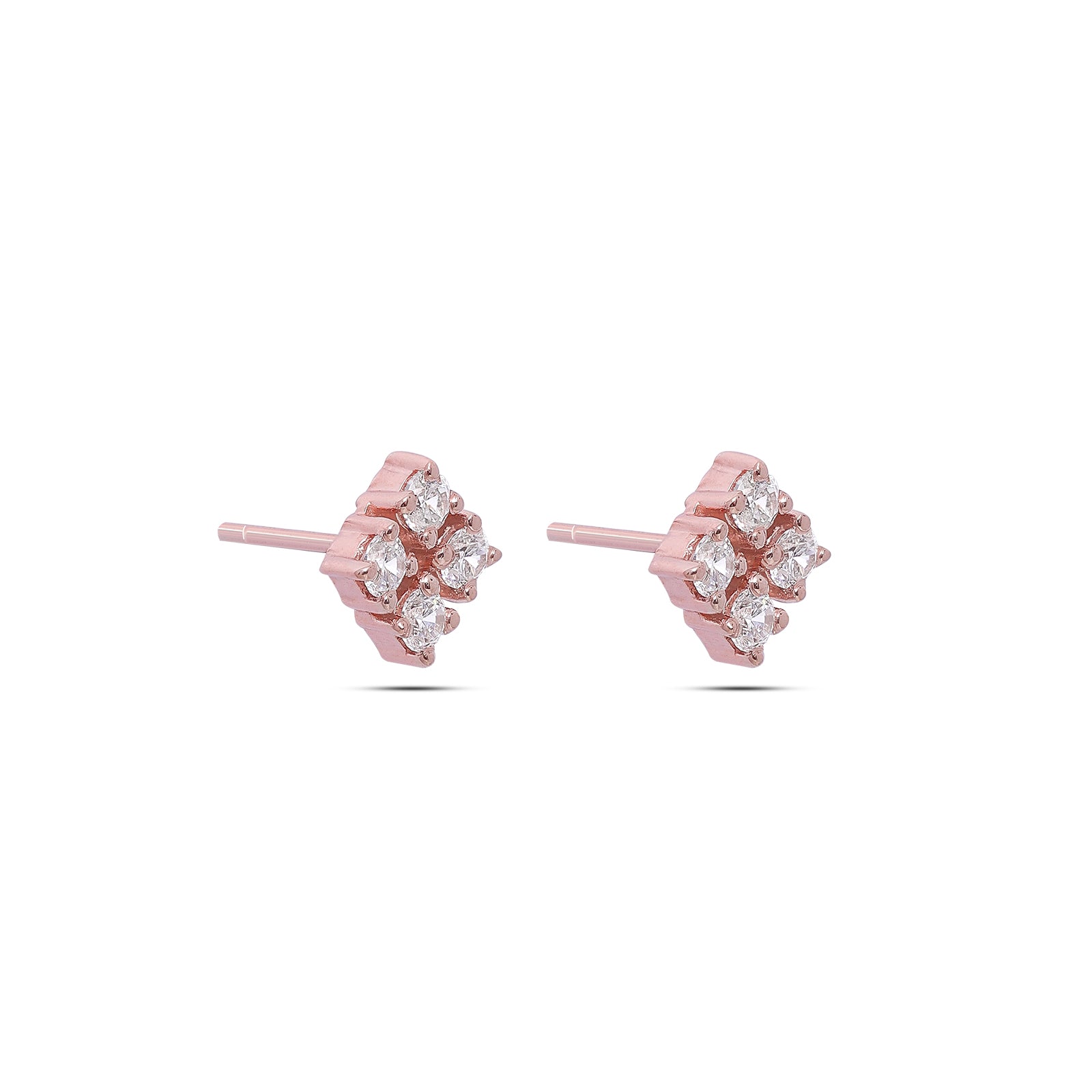 Silver Earrings - Pure Silver Earrings &#8211; Quartet of CZ Brilliance