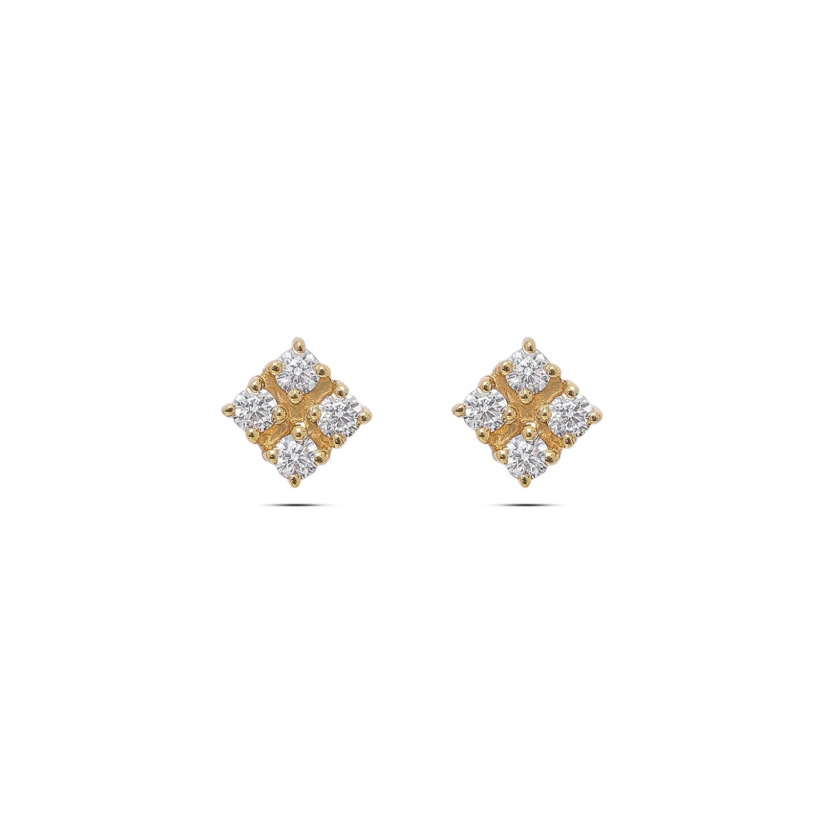 Uncategorized - Pure Silver Earrings &#8211; Quartet of CZ Brilliance