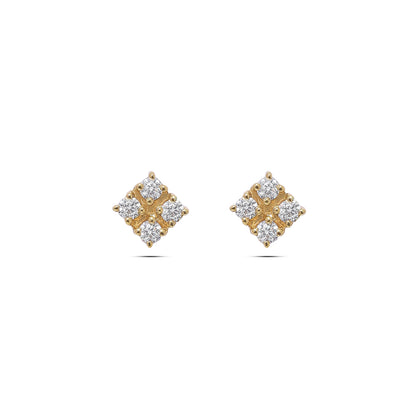 Uncategorized - Pure Silver Earrings &#8211; Quartet of CZ Brilliance