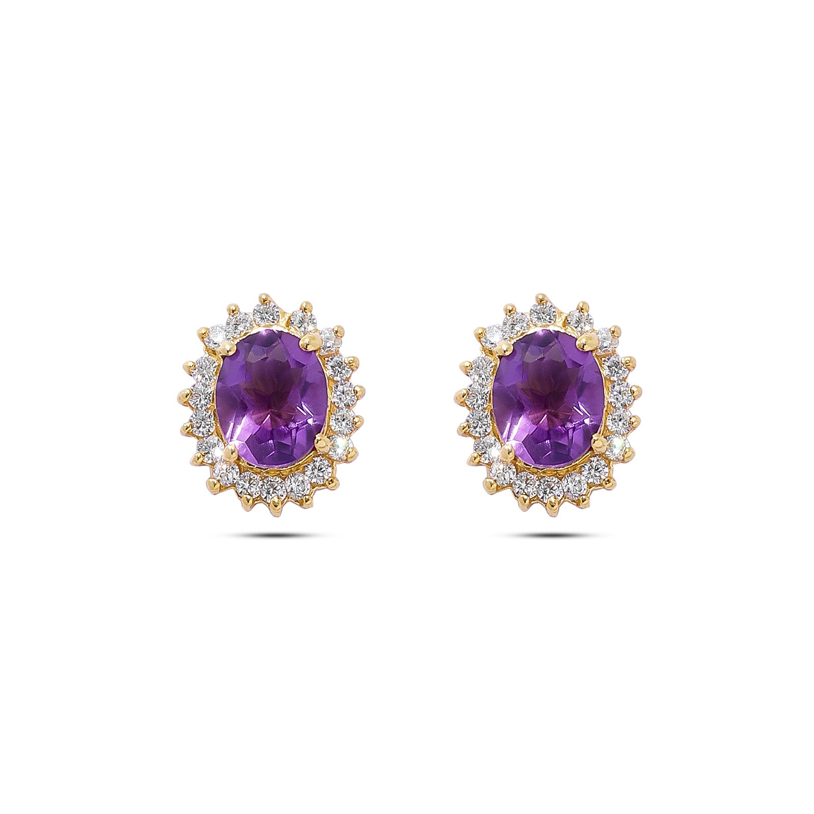 Uncategorized - Pure Silver Jewellery Set &#8211; Amethyst Oval Majesty