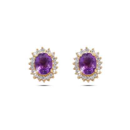 Uncategorized - Pure Silver Jewellery Set &#8211; Amethyst Oval Majesty