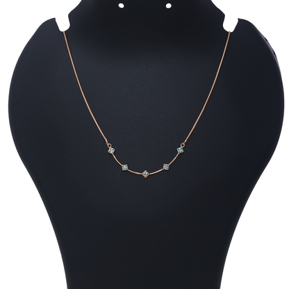 Uncategorized - Pure Silver Necklace &#8211; Blue Sapphires Luck in Rose Gold