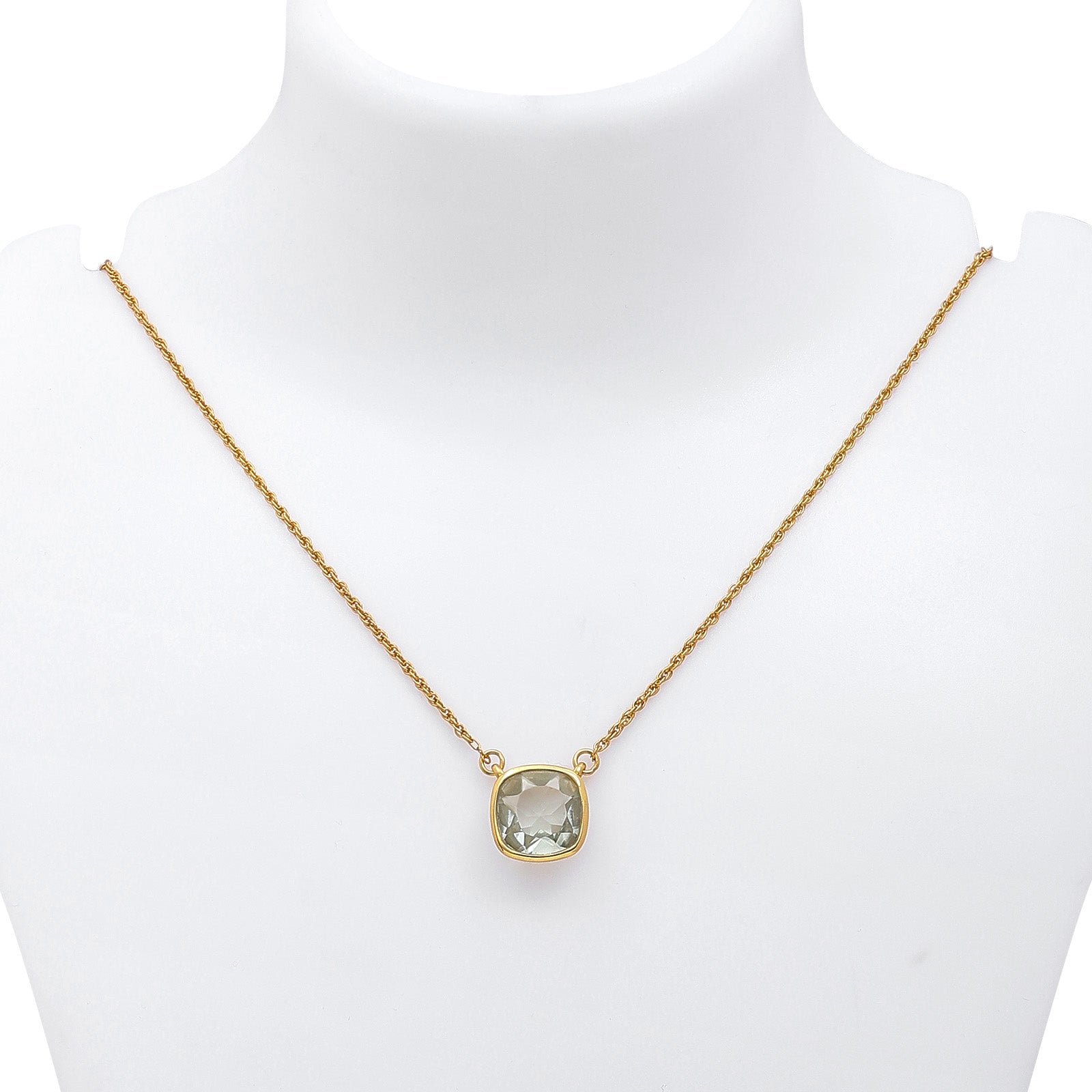Uncategorized - Pure Silver Necklace &#8211; CZ Gold-plated Pendant Necklace