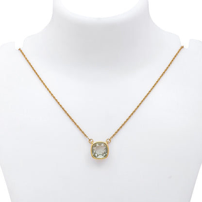 Uncategorized - Pure Silver Necklace &#8211; CZ Gold-plated Pendant Necklace