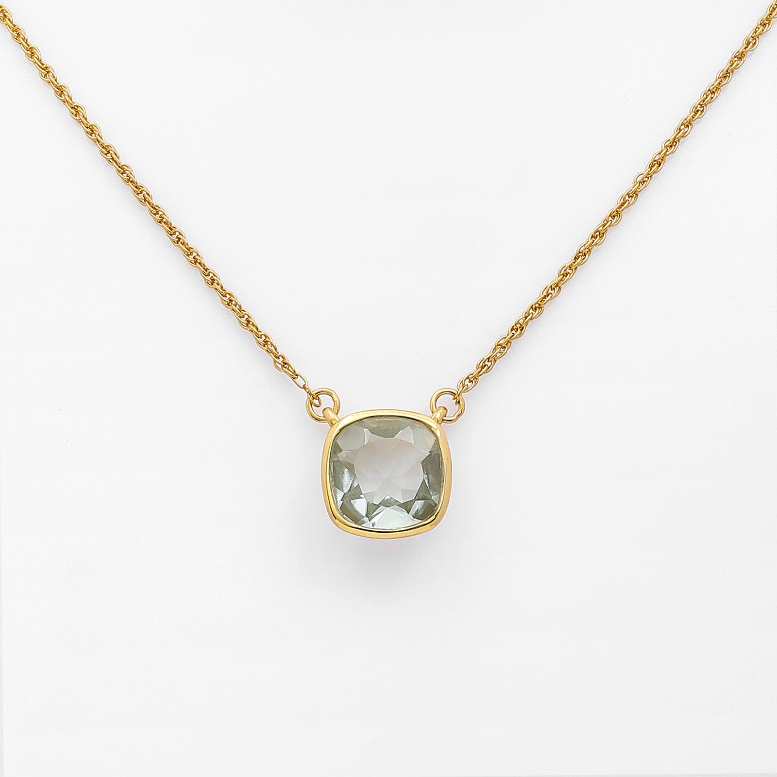 Uncategorized - Pure Silver Necklace &#8211; CZ Gold-plated Pendant Necklace