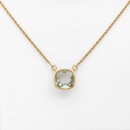 Uncategorized - Pure Silver Necklace &#8211; CZ Gold-plated Pendant Necklace