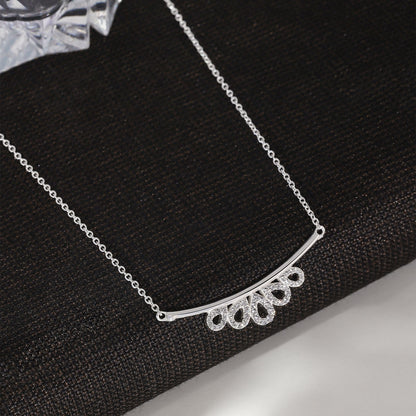 Uncategorized - Pure Silver Necklace &#8211; Dew Drop Cubic Zirconia Pendant Necklace