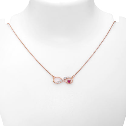 Uncategorized - Pure Silver Necklace &#8211; Eternal Blush of Ruby Heart