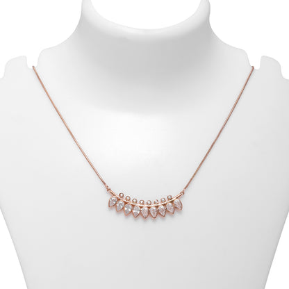 Silver Necklaces - Pure Silver Necklace &#8211; Rosy Vines of CZ Elegance