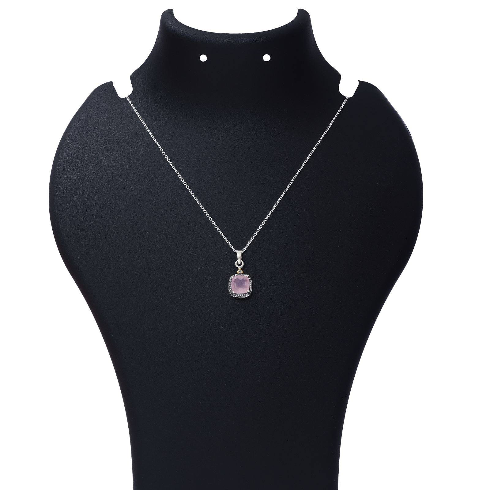 Uncategorized - Pure Silver Necklace &#8211; Serene Rose Quartz Pendant