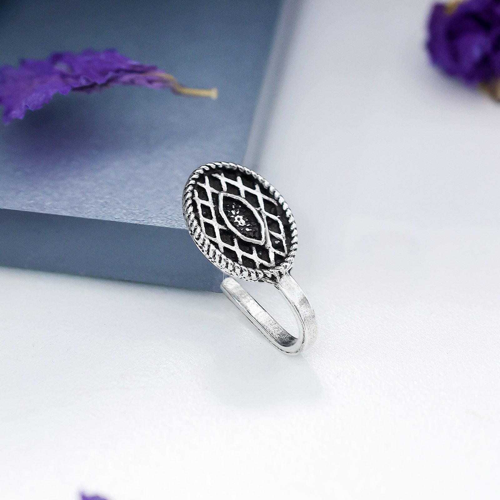 Nose Pins - Pure Silver Nose Ring &#8211; Celestial Twirl with Eternal Beauty
