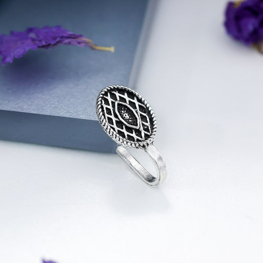 Nose Pins - Pure Silver Nose Ring &#8211; Celestial Twirl with Eternal Beauty
