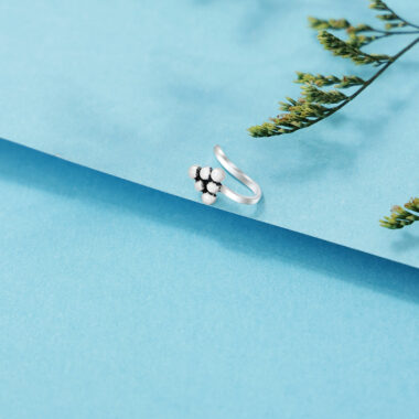 Pure Silver Nose Ring - Oxidised Essence of Pyramid Model