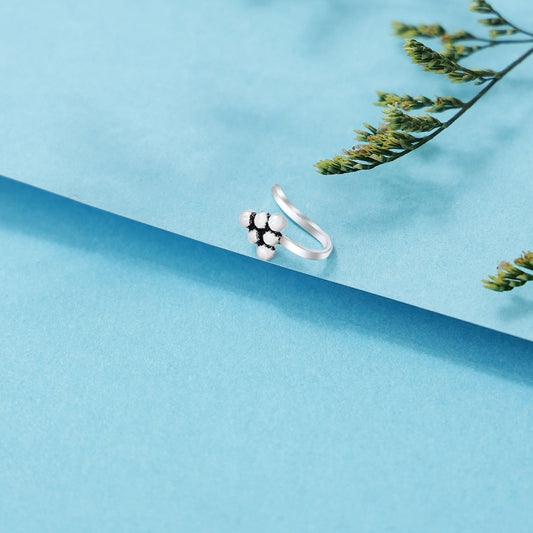 Uncategorized - Pure Silver Nose Ring &#8211; Oxidised Essence of Pyramid Model