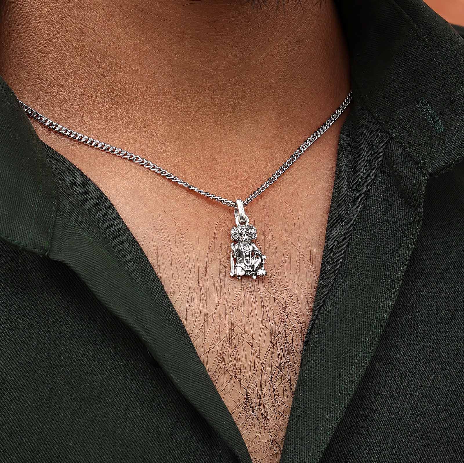 Silver Pendants - Pure Silver Pendant &#8211; Panchmukhi Hanuman Jii