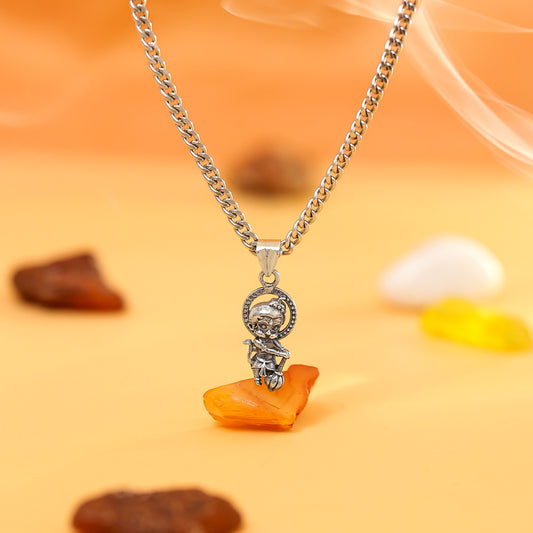 Silver Pendants - Pure Silver Pendant &#8211; Bal Hanuman&#8217;s Strength Charm