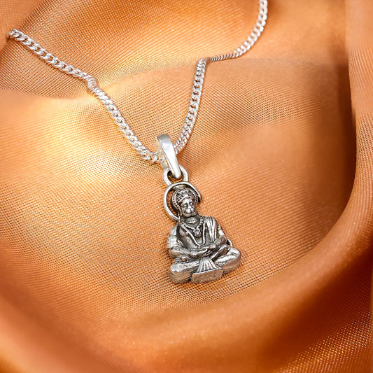 Spiritual Pendant - Pure Silver Pendant &#8211; Blessed With Lord Hanuman ji Charm