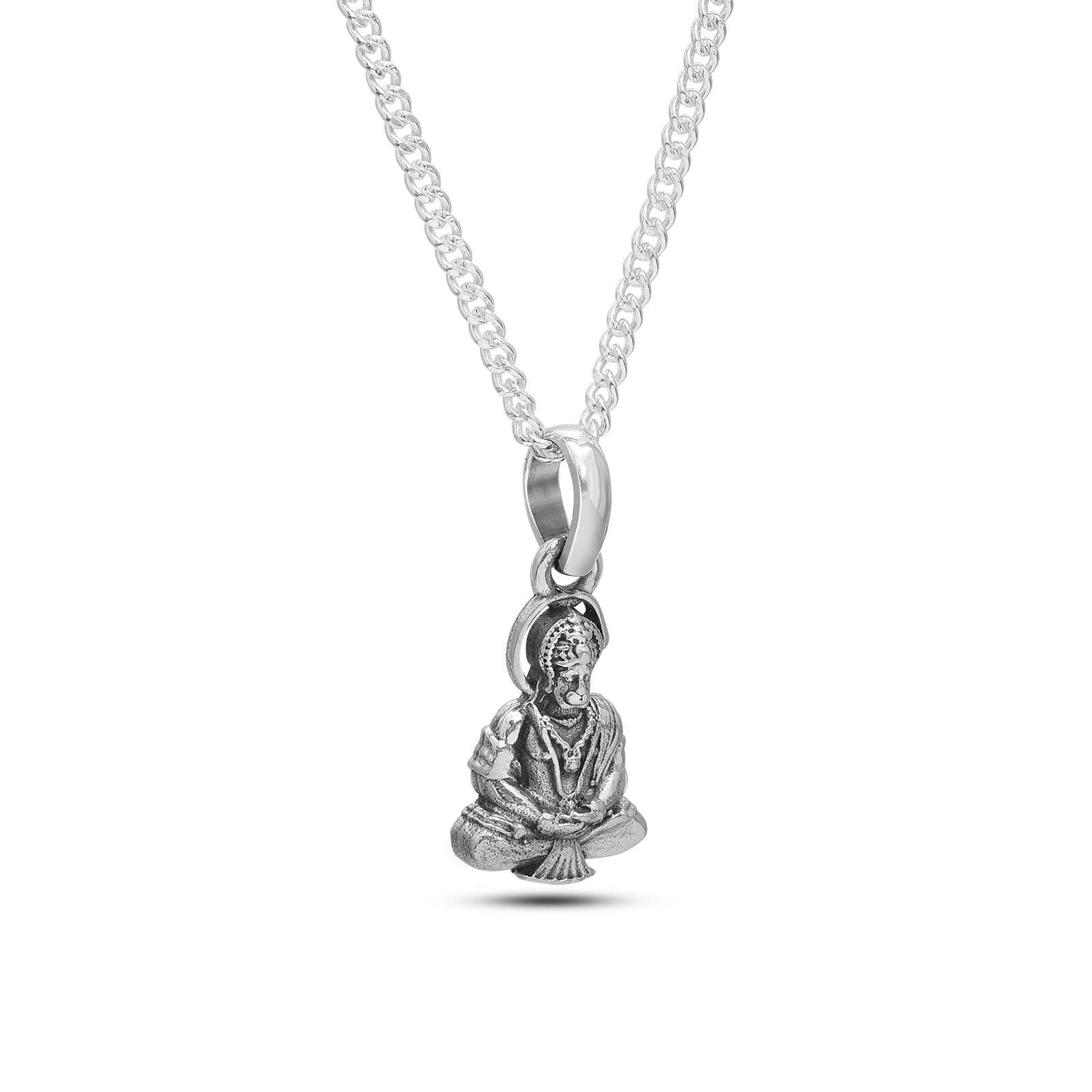 Spiritual Pendant - Pure Silver Pendant &#8211; Blessed With Lord Hanuman ji Charm