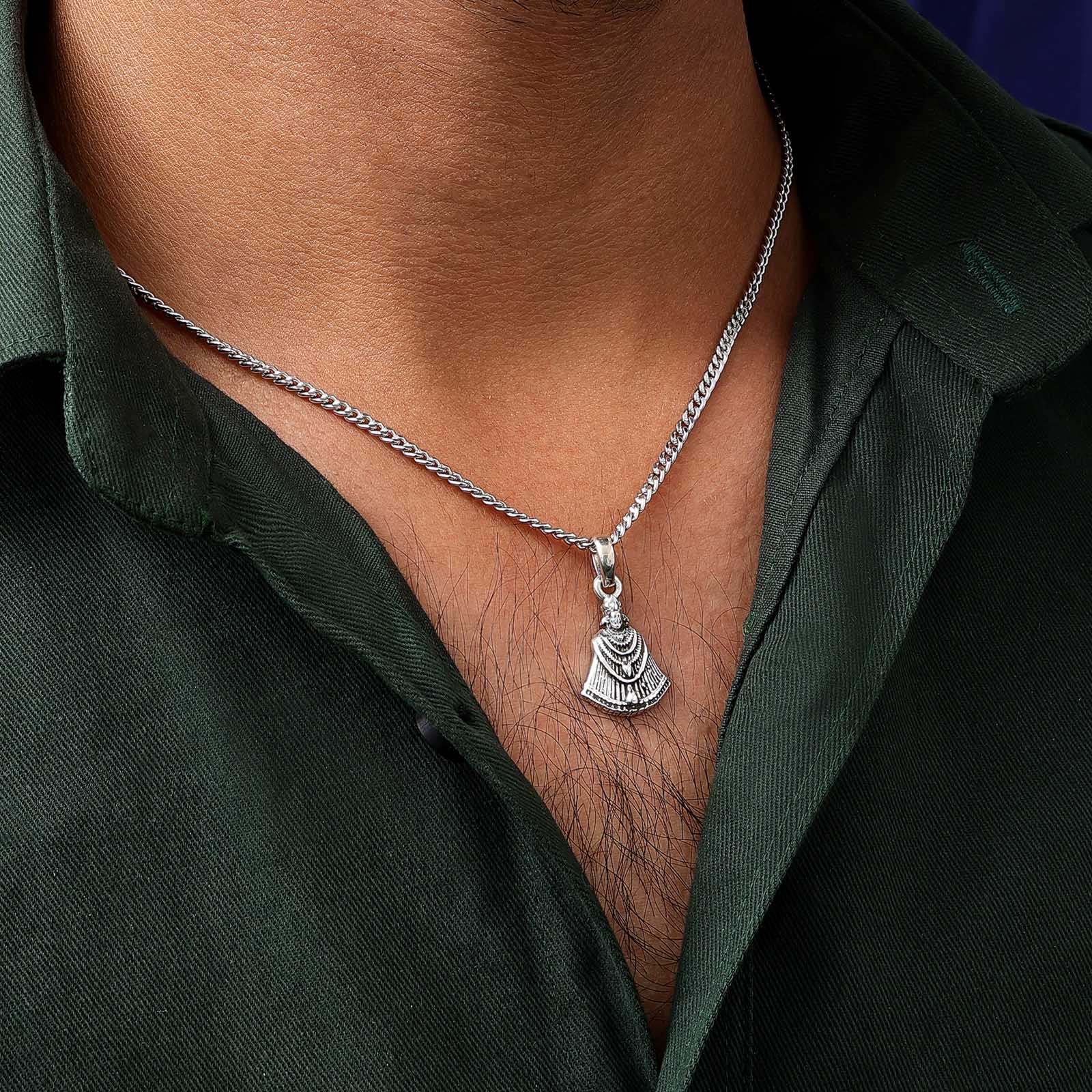Silver Pendants - Pure Silver Pendant &#8211; Featuring Lord Khatu Shyam