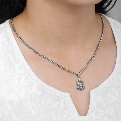 Silver Pendants - Pure Silver Pendant &#8211; Maa Lakshmi’s Eternal Grace