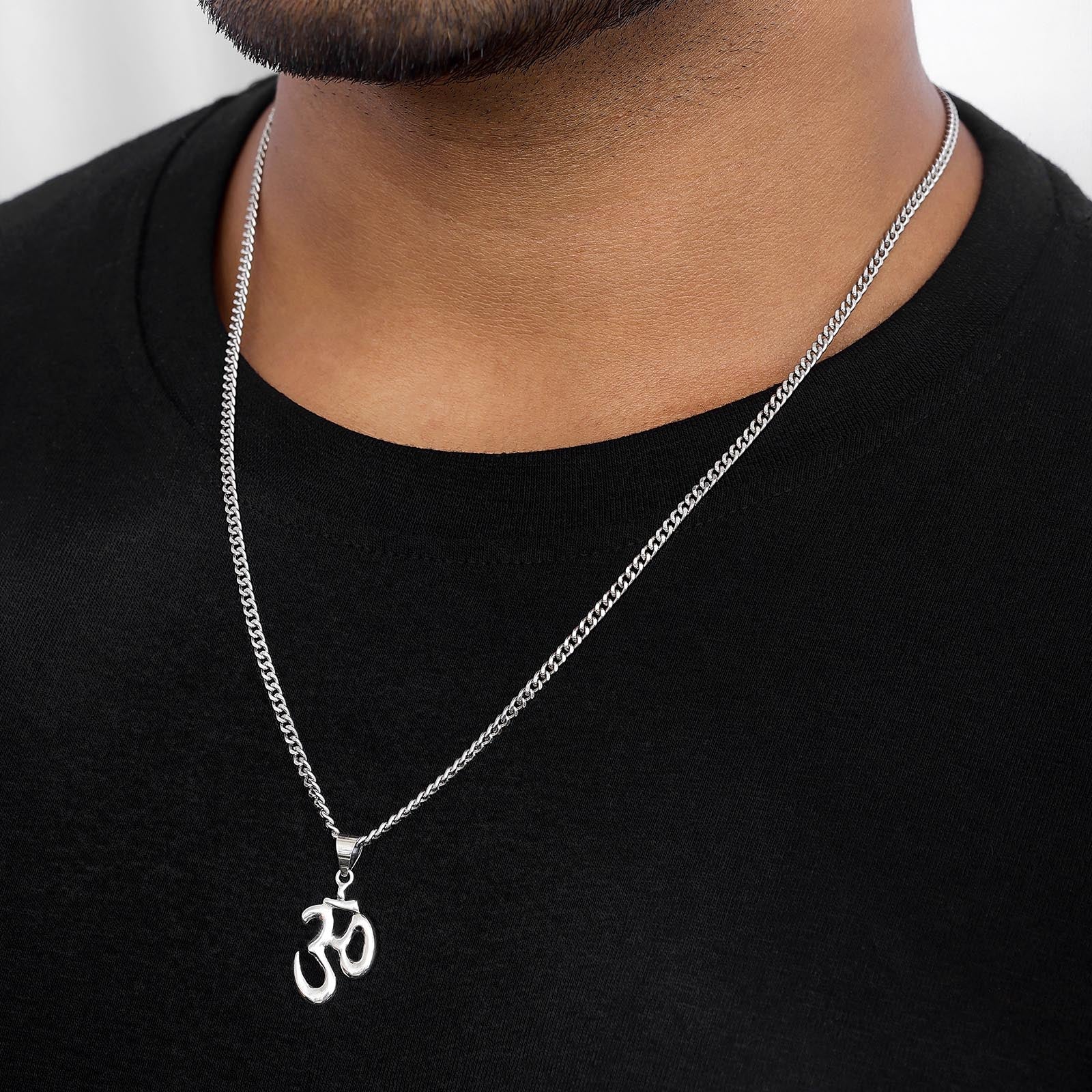 Silver Pendants - Pure Silver Pendant &#8211; Om Symbol In Divine Aura