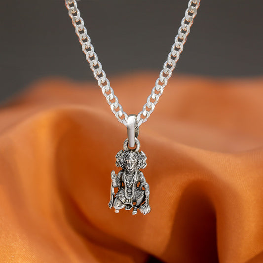 Spiritual Pendant - Pure Silver Pendant &#8211; Panchmukhi Hanuman Jii