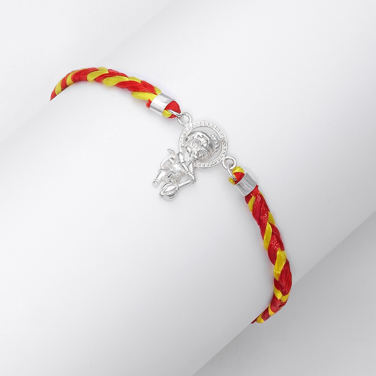728 - Pure Silver Rakhi &#8211; Baby Hanuman With Gada