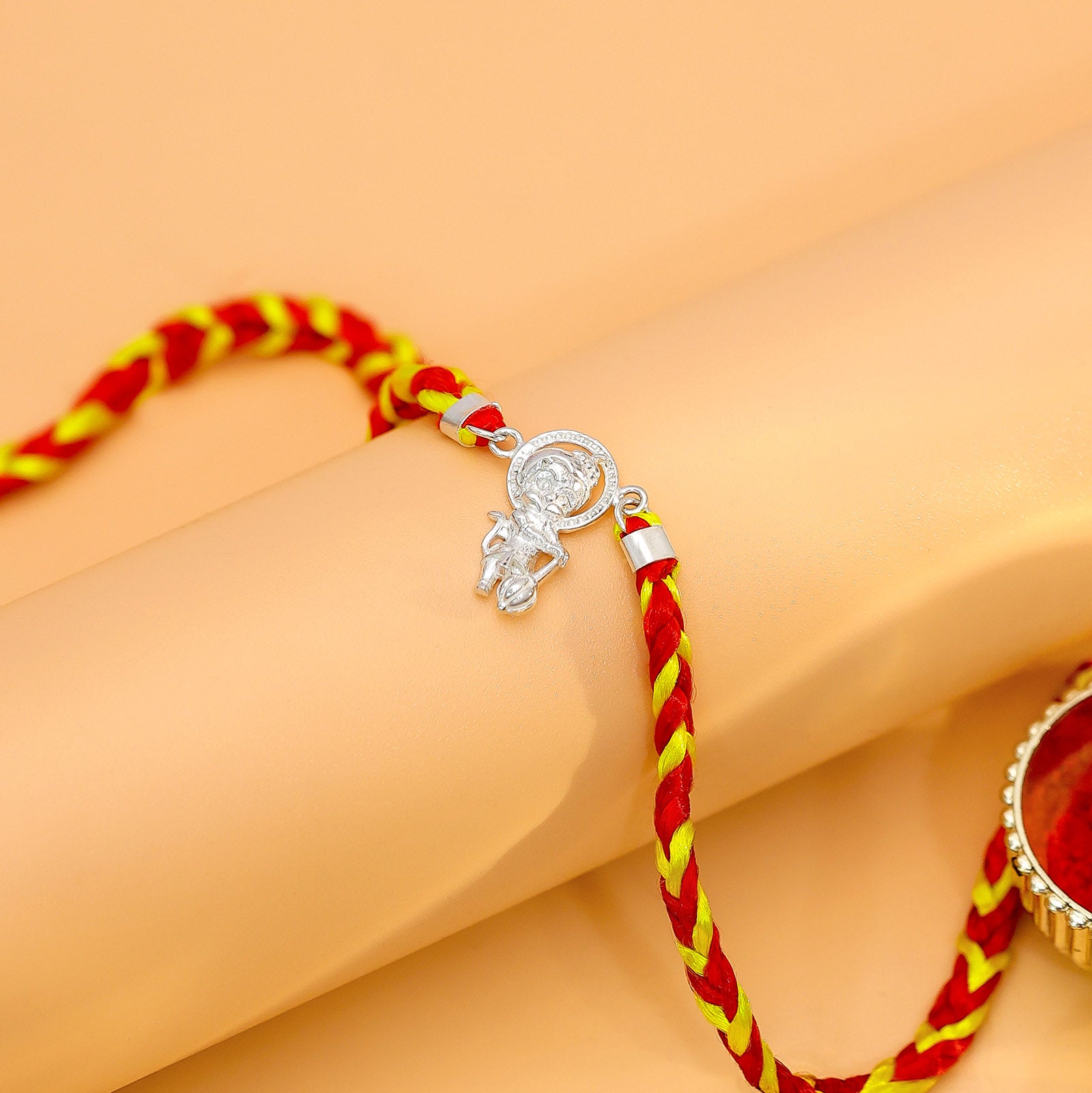 Original Silver Rakhi - Pure Silver Rakhi &#8211; Baby Hanuman With Gada